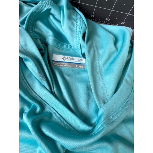 Columbia Womens Tidal Tee Hoodie XL Clear Blue Omni-Wick UPF 50 Sun Protection L - Picture 6 of 8